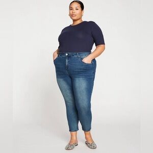 Universal Standard High Rise Skinny Jeans Plus Distressed Blue NWT